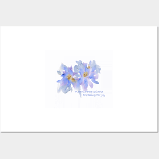 Flowers are the Universe Expressing Her Joy Watercolour Painting with Text Posters and Art